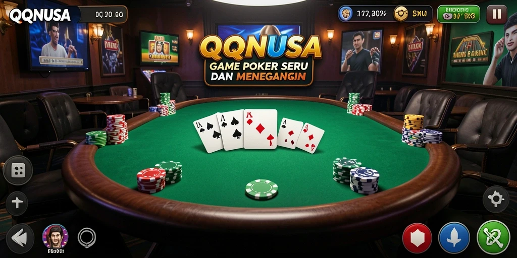 Tampilan menarik dari QQNUSA yang menampilkan permainan Poker yang seru.
