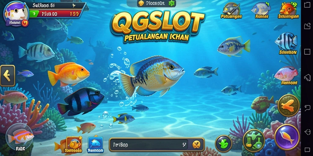 Screenshot gameplay QQSLOT menampilkan aksi menembak ikan yang seru.