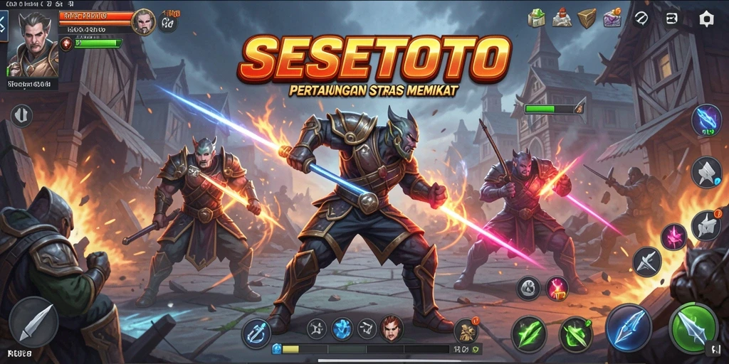 Screenshot utama SESETOTO menampilkan gameplay strategi yang menarik.
